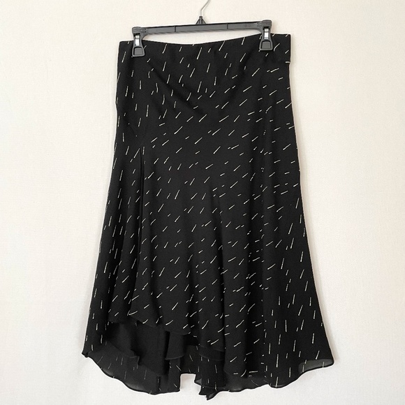 PETER COHEN Size Medium Silk Skirt Flirty Thigh High Slit Lined Fit & Flare - Picture 1 of 8